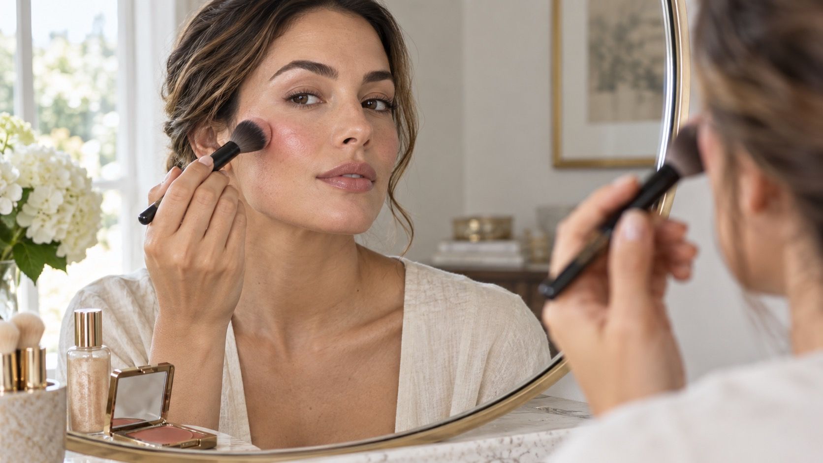 Blush and contour placement for different face shapes